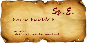 Szeicz Euszták névjegykártya
